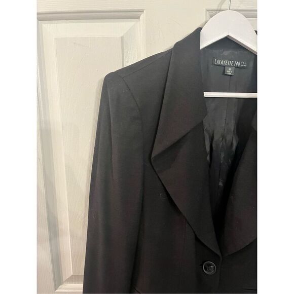 Lafayette 148 Black Wool Blend Blazer Jacket sz 10 EUC - Picture 4 of 9